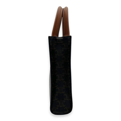 Celine Cabals Vertical Top Handle Bag Gold in Coated Canvas, Gold hardware_4