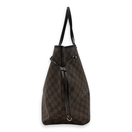 Louis Vuitton Neverfull Tote Bag Damier Ebene in Coated Canvas, Gold hardware_3