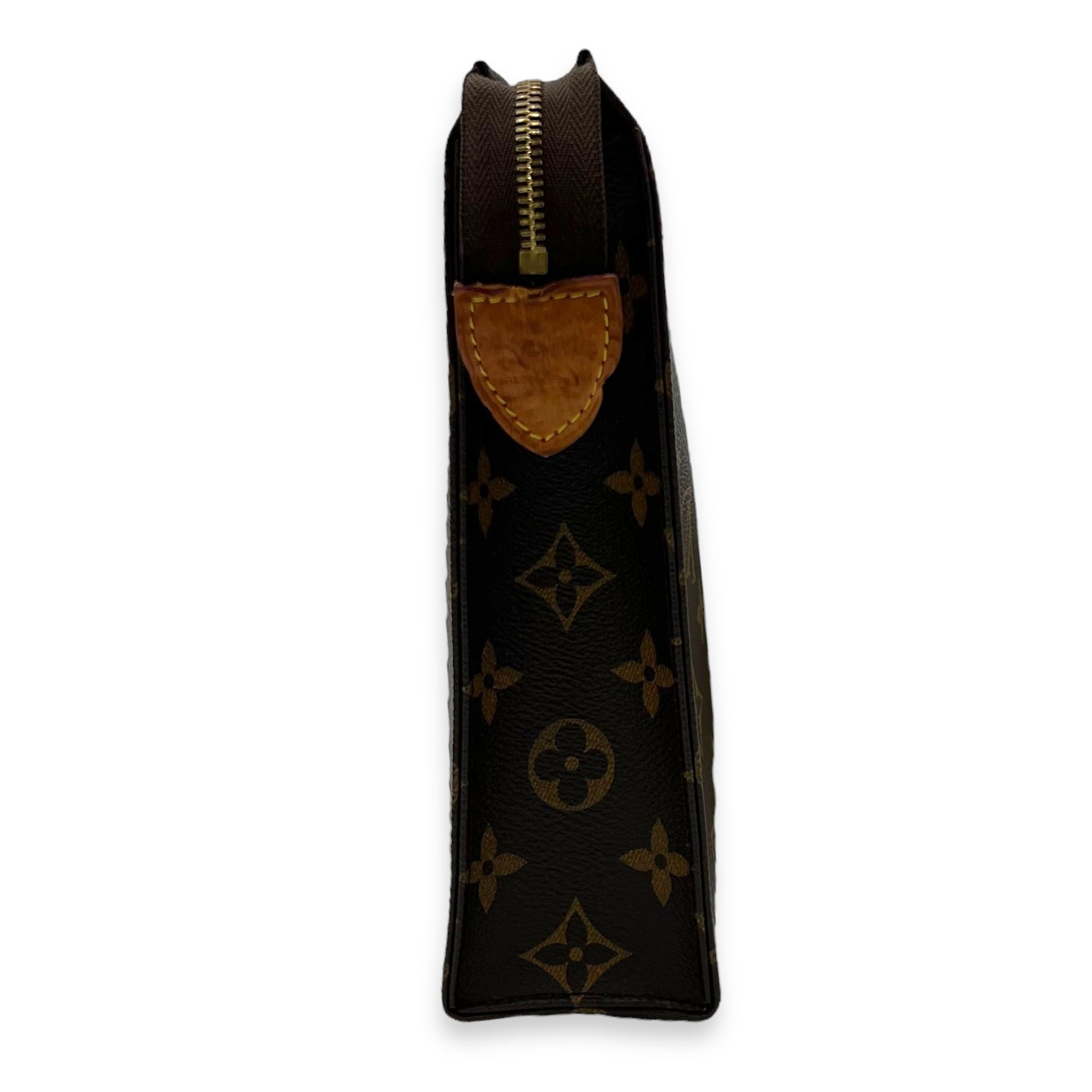 Louis Vuitton Pochette Toilette Brown Clutch in Coated Canvas, Gold hardware_3