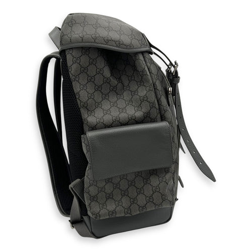 Gucci GG Backpack Grey in Coated Canvas, Gold hardware_3