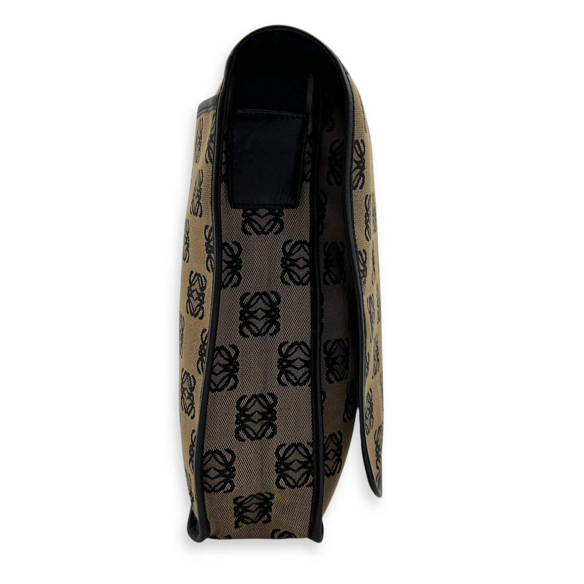 Loewe Anagram Crossbody Bag Brown in Jacquard, Silver hardware_3