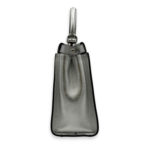 Fendi Peekaboo Top Handle Bag Silver in Calfskin, Silver hardware_3