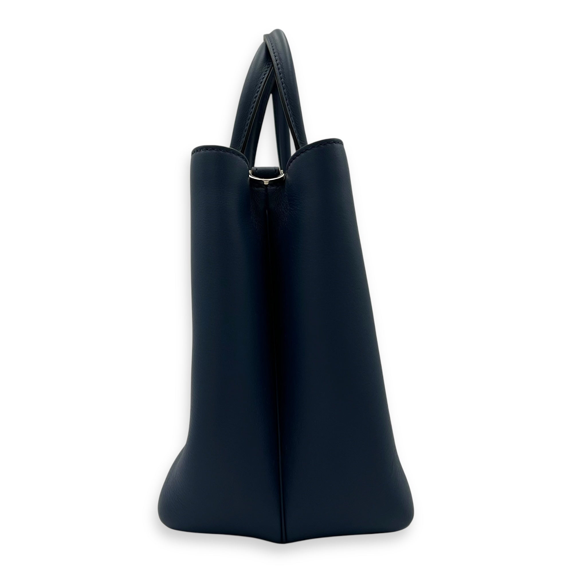 Fendi 2 jours Top Handle Bag Blue in Calfskin, Silver hardware_3