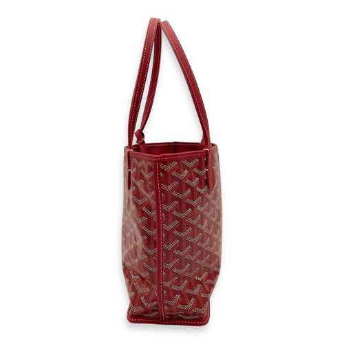 Goyard Anjou Tote Bag Mini Red in Coated Canvas, Silver hardware_5
