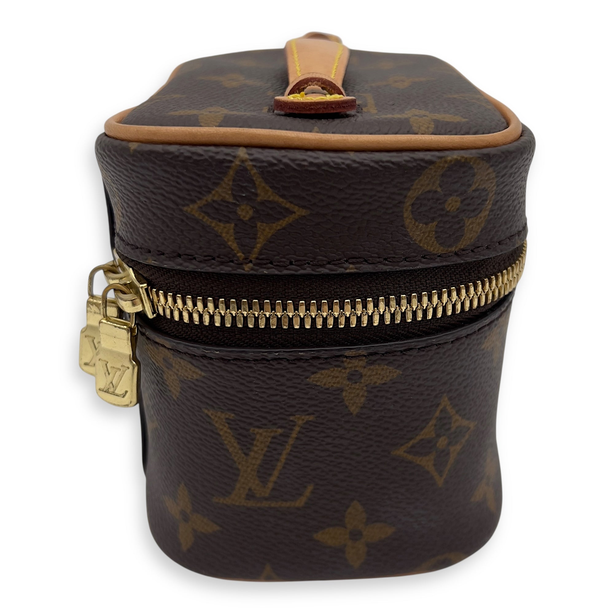 Louis Vuitton Nice Vanity Bag Nano Brown in Monogram Coated Canvas, Gold hardware_3