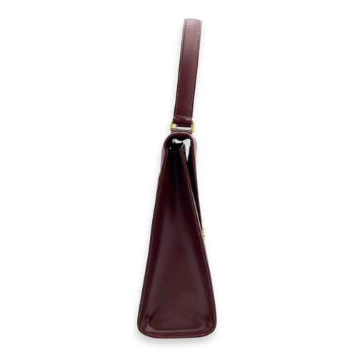 Cartier Vintage Top Handle Bag Red in Calfskin, Gold hardware_3