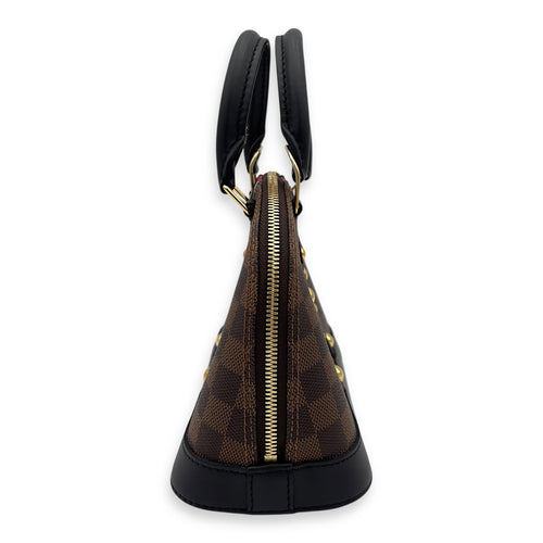 Louis Vuitton Karakoram Alma BB Damier Ebene Top Handle Bag in Coated Canvas, Gold hardware_5