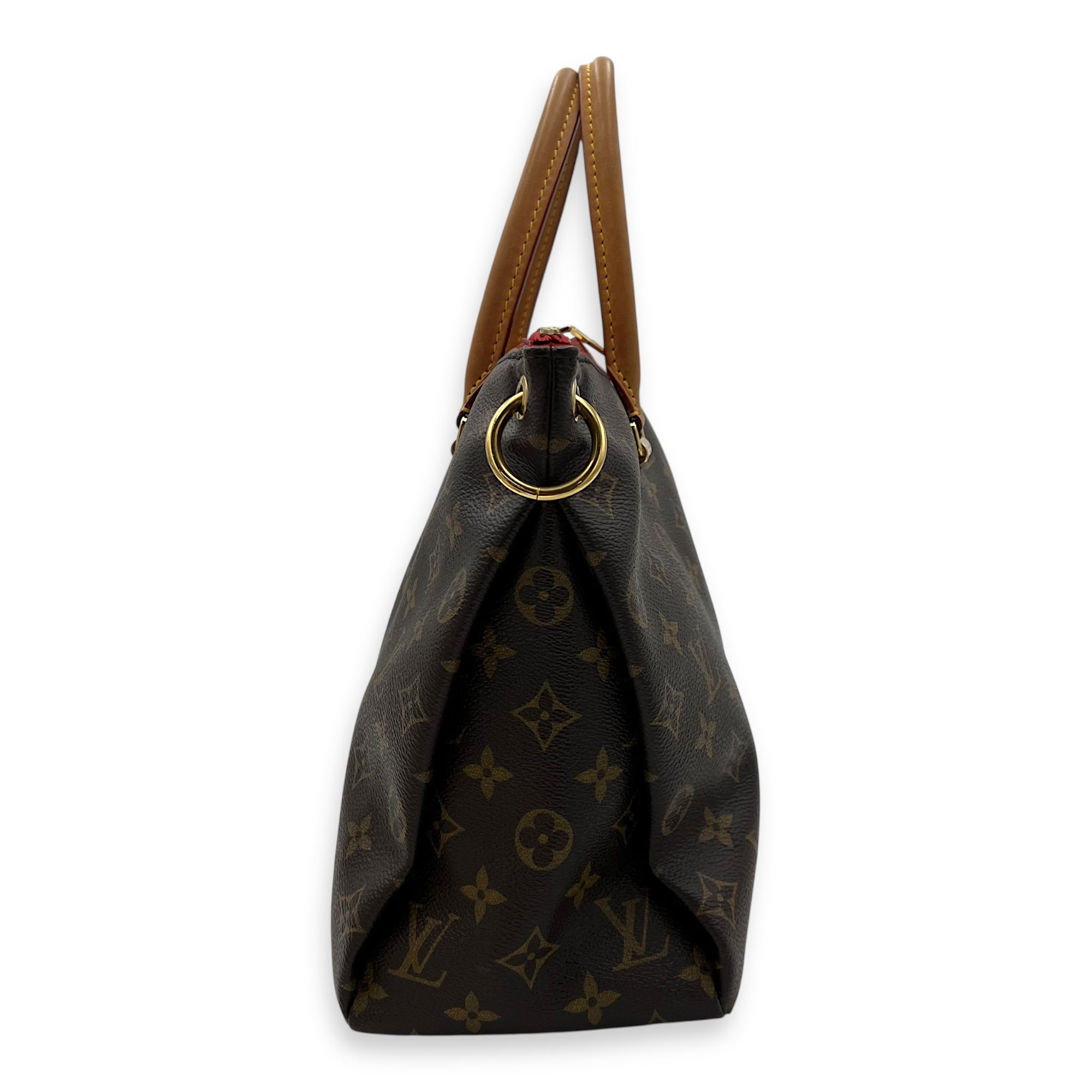 Louis Vuitton Pallas Top Handle Bag Brown in Monogram Coated Canvas, Gold hardware_3