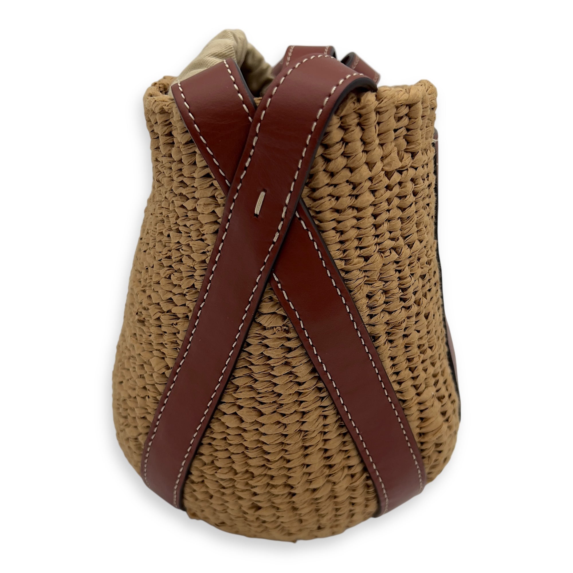 Chloé x Mifuko Crossbody Bag Brown in Raffia, Diamond hardware_3
