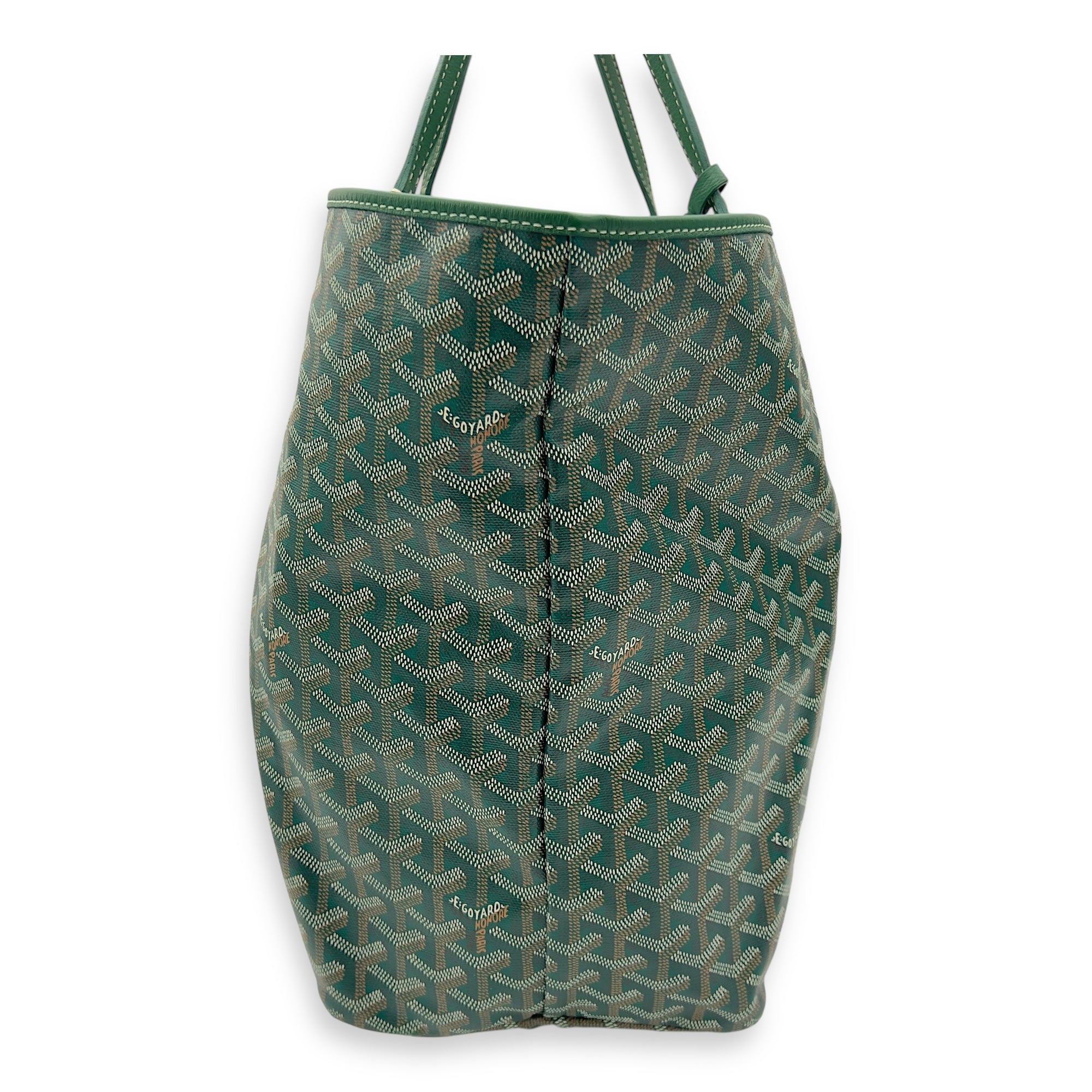 Goyard Saint Louis Tote Bag GM Green in Coated Canvas, Silver hardware_3