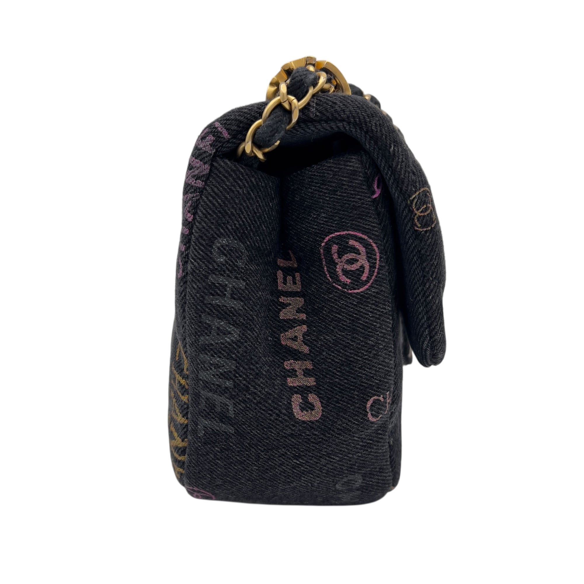 Chanel Mood Multi-colour Shoulder Bag in Denim, Gold hardware_5