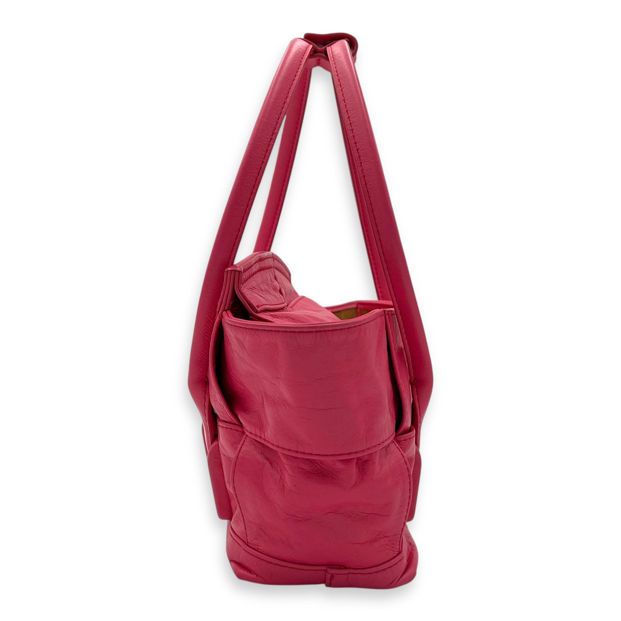 Bottega Veneta Arco Top Handle Bag Mini Pink in Calfskin_3