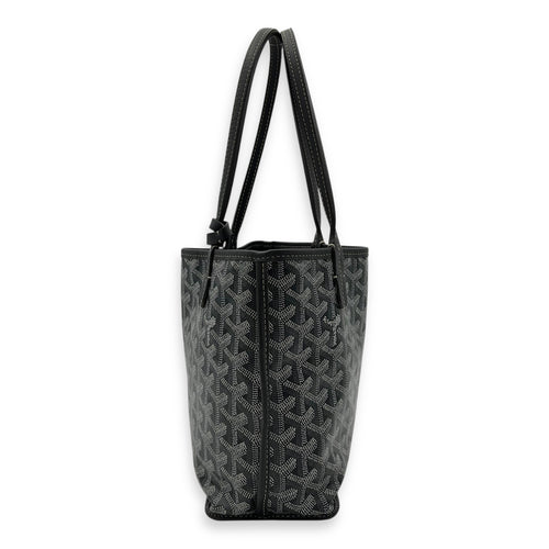 Goyard Anjou Mini Grey Tote Bag in Coated Canvas, Silver hardware_3