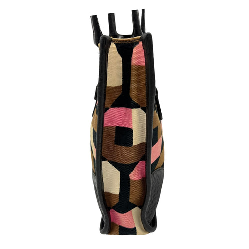 Prada Logo Multi-colour Top Handle Bag in Canvas, Gold hardware_3