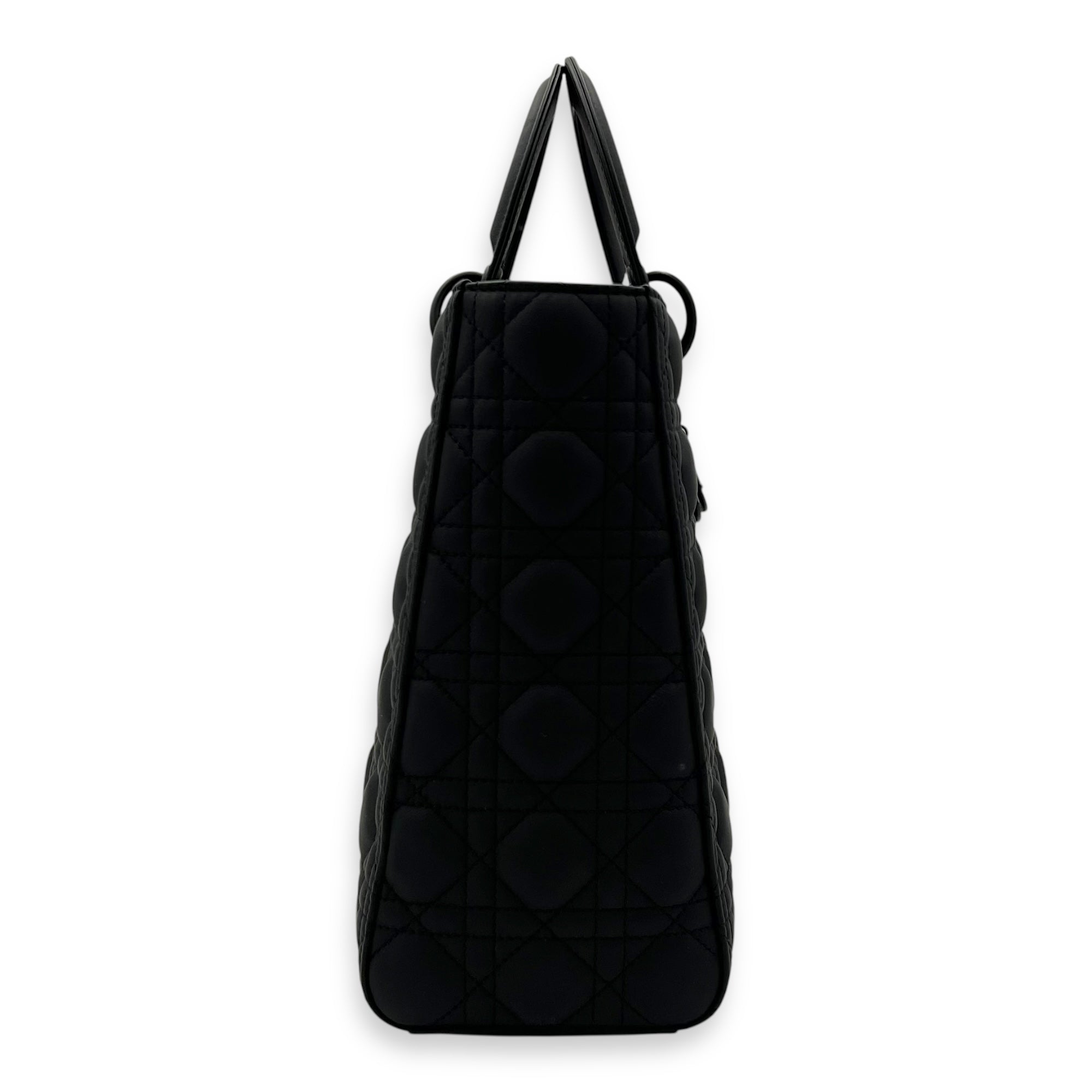 Christian Dior Lady Dior Top Handle Bag Large Ultramatte in Lambskin, Lacquered Metal hardware_3