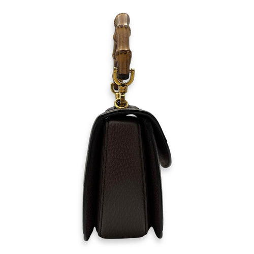 Gucci Bamboo Top Handle Bag Brown in Canvas, Gold hardware_3