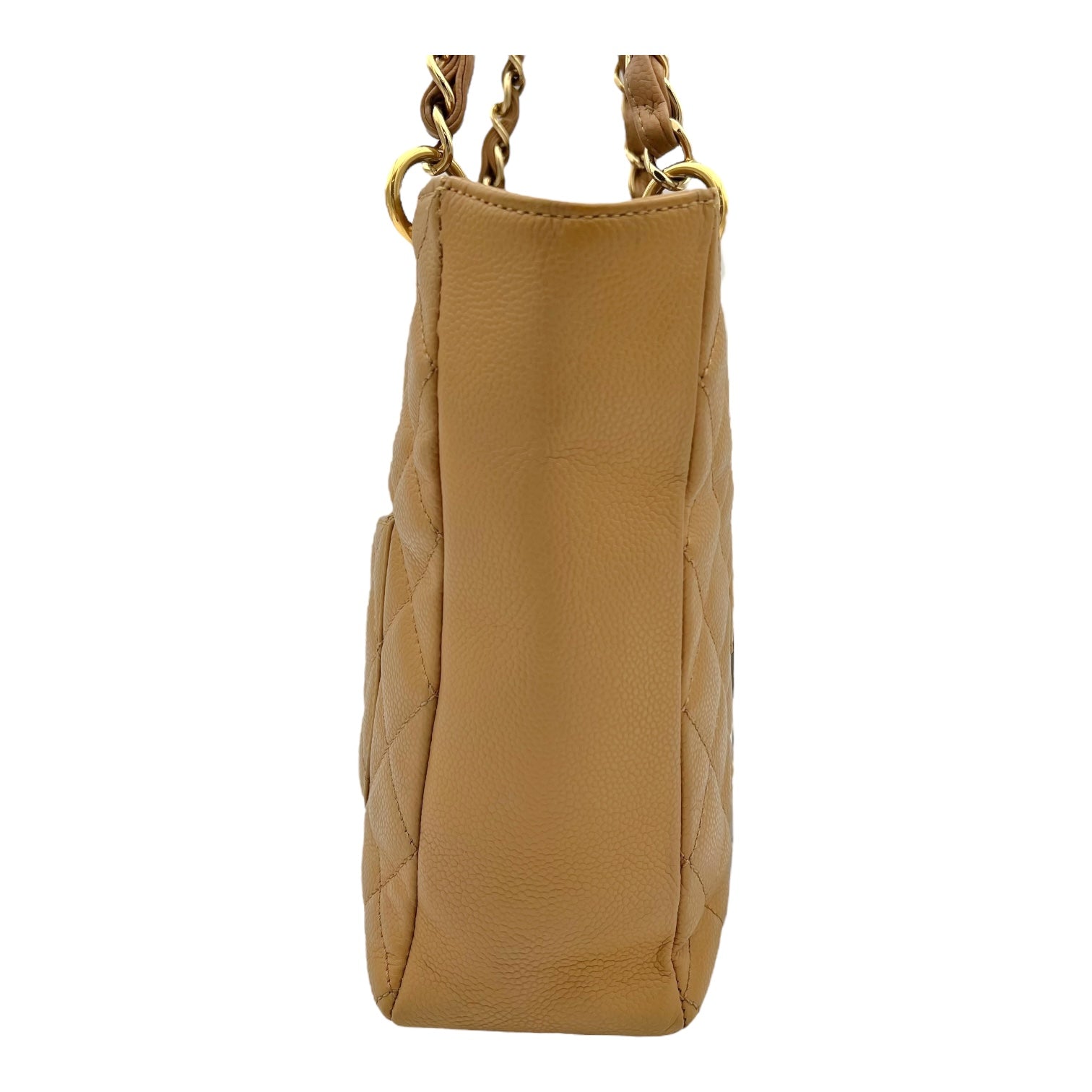 Chanel PST Shoulder Bag Beige in Caviar Leather, Gold hardware_5