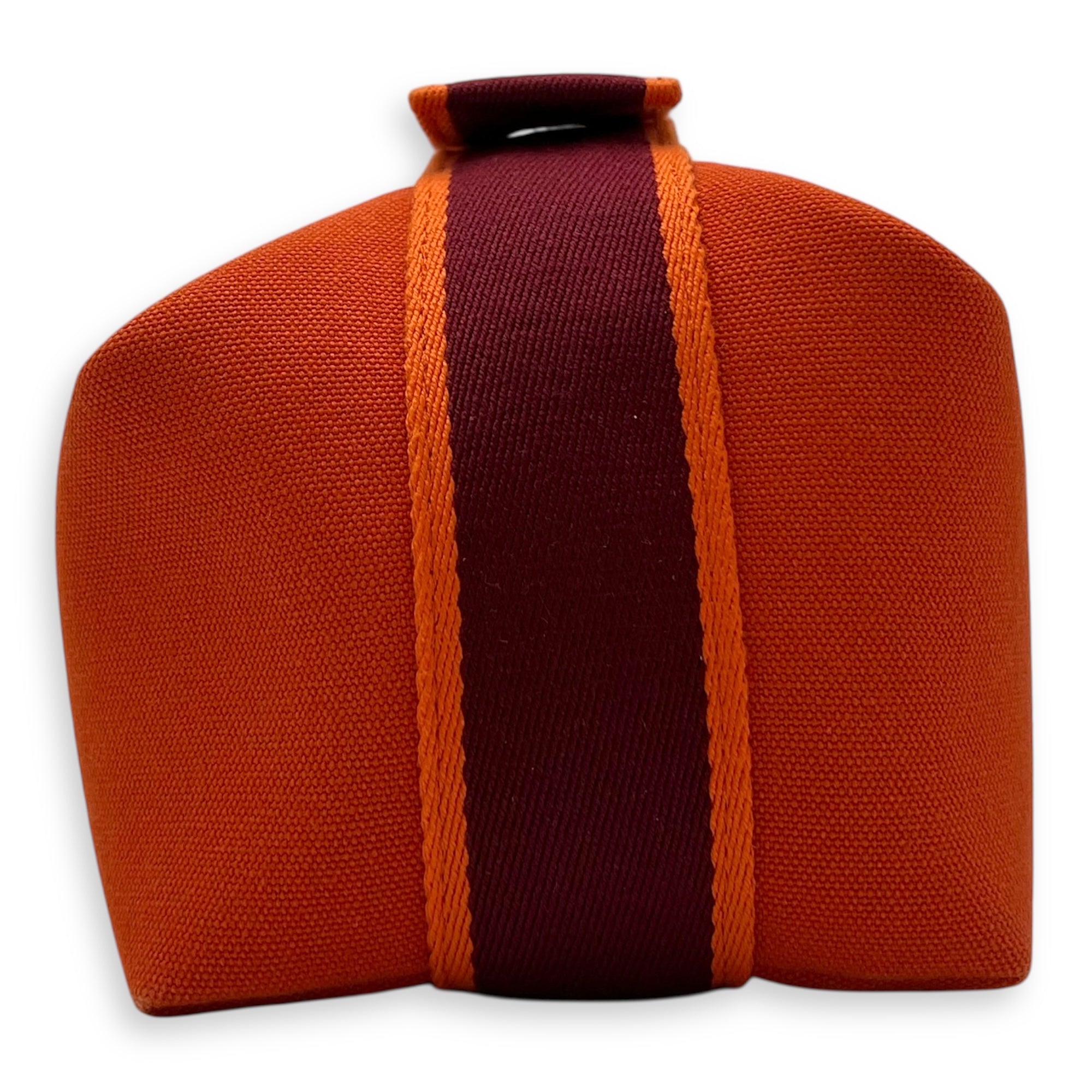 Hermès Bride a Brac Orange Pouch in Canvas, Silver hardware_3