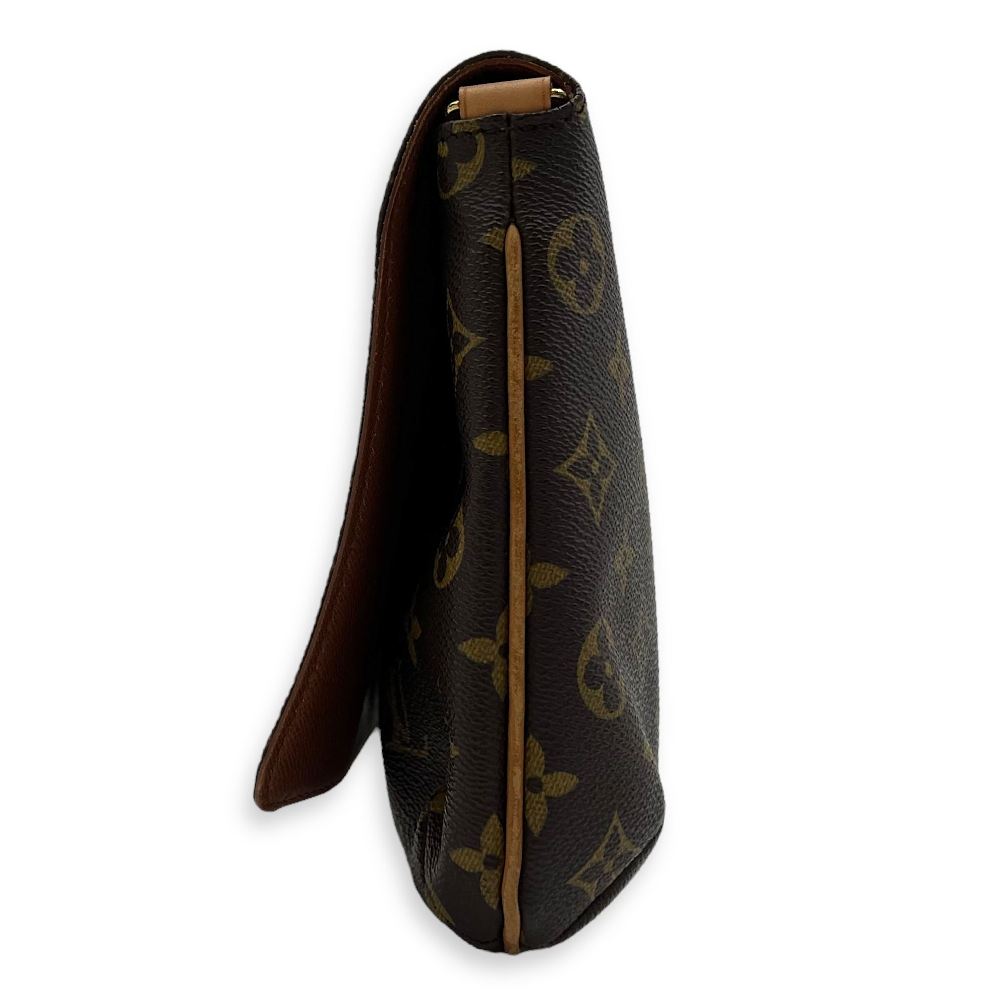 Louis Vuitton Musette Tango Shoulder Bag Brown in Monogram Coated Canvas, Gold hardware_3