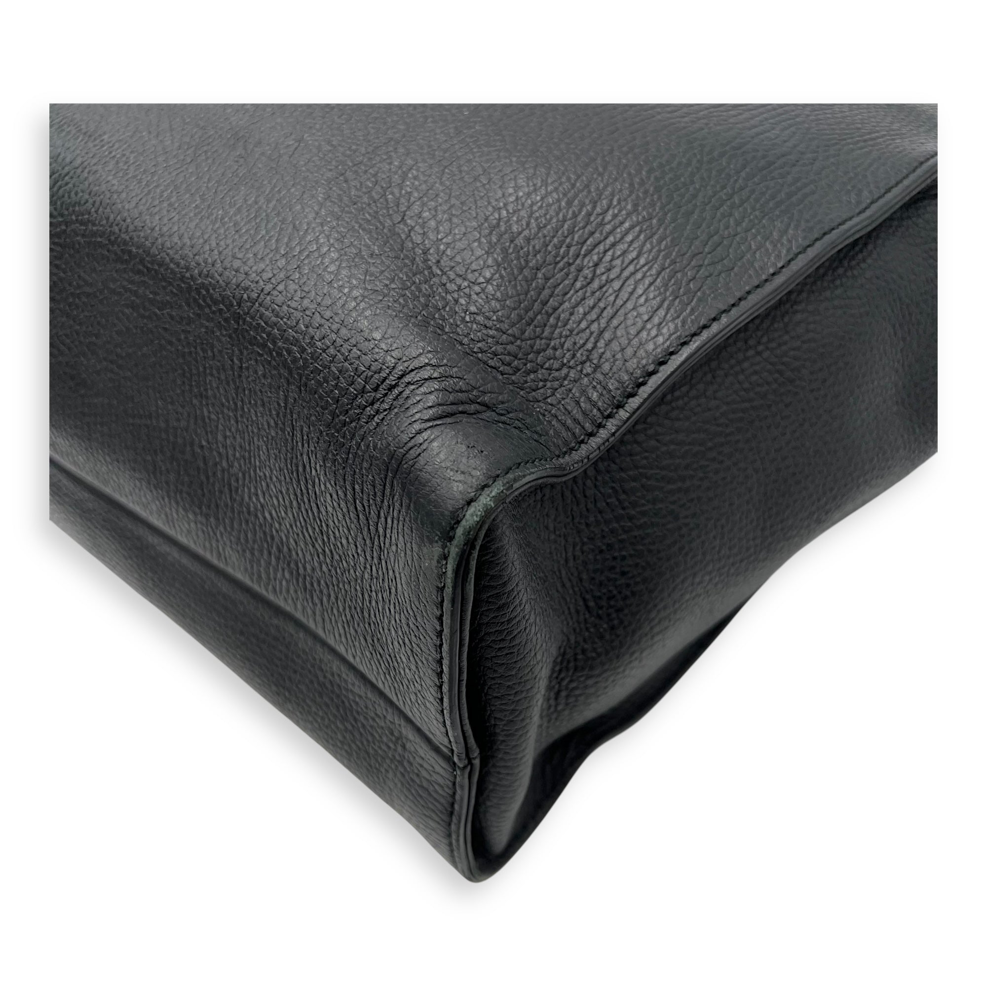 Gucci Interlocking G Tote Bag Black in Calfskin, Gold hardware_13