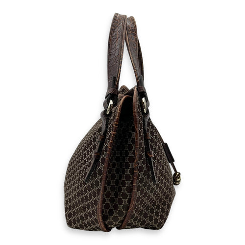 Celine Bittersweet Brown Tote Bag in Canvas, Gold hardware_3