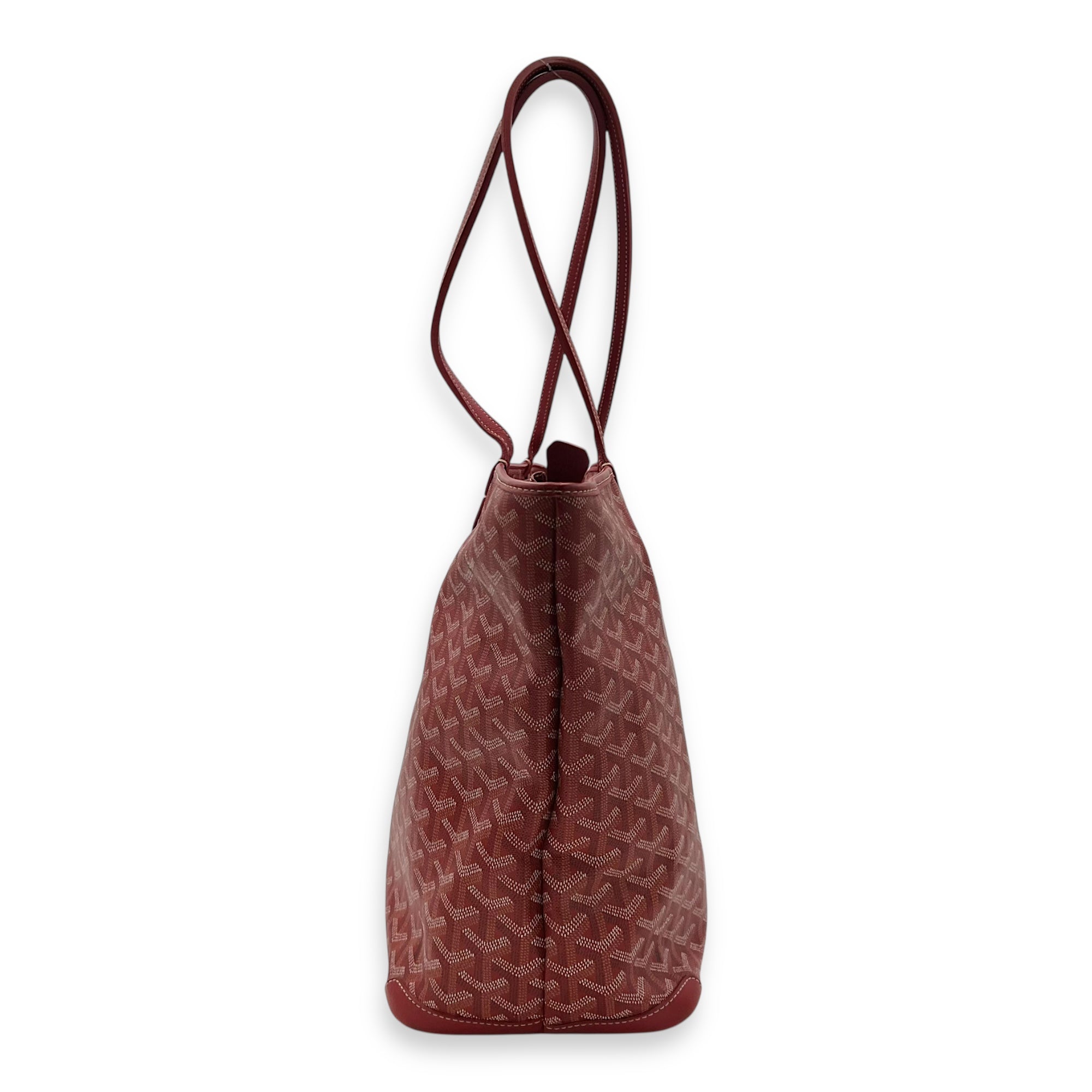 Goyard Artois MM Red Tote Bag in Coated Canvas, Silver hardware_3