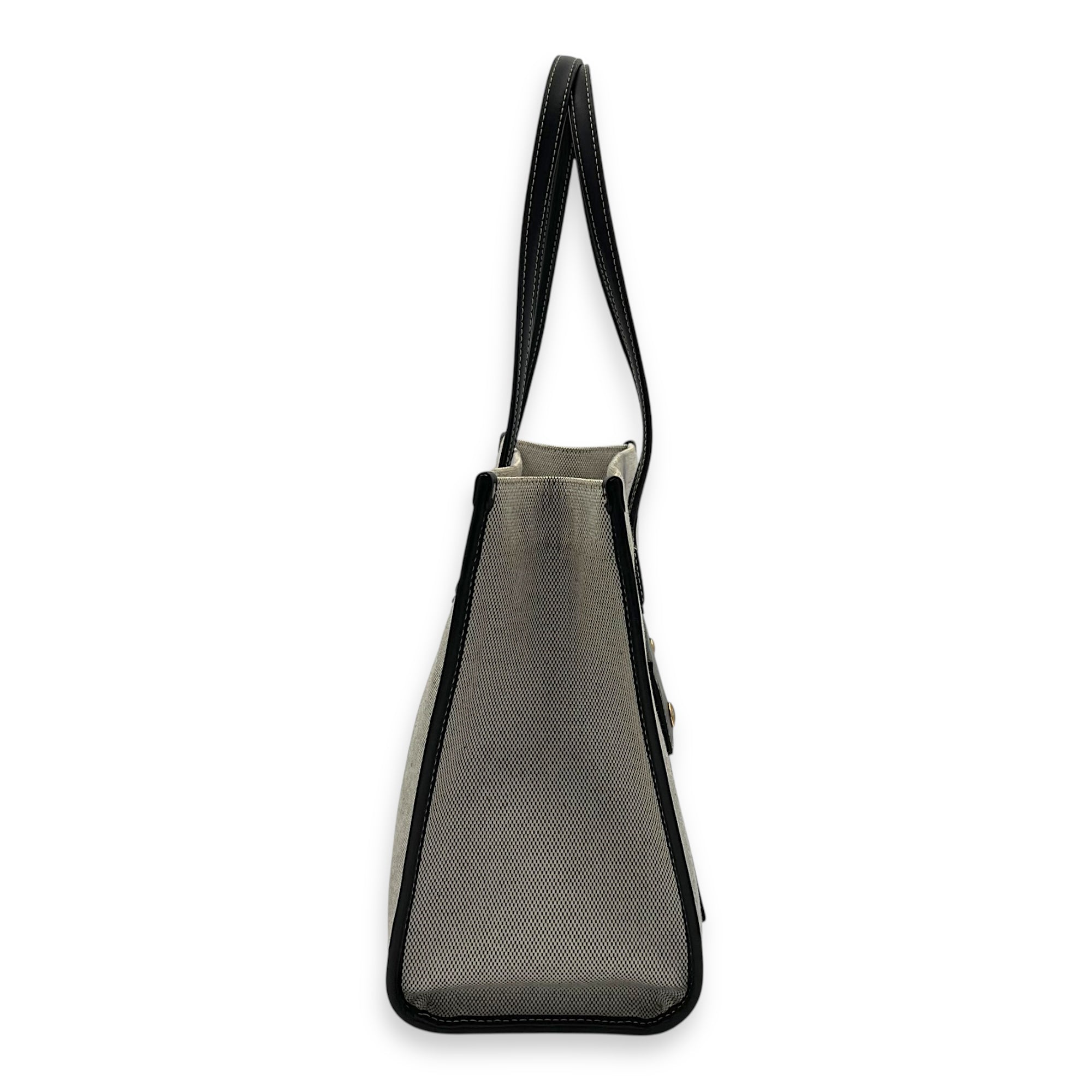 Burberry Freya Tote Bag Black in Canvas, Gold hardware_3