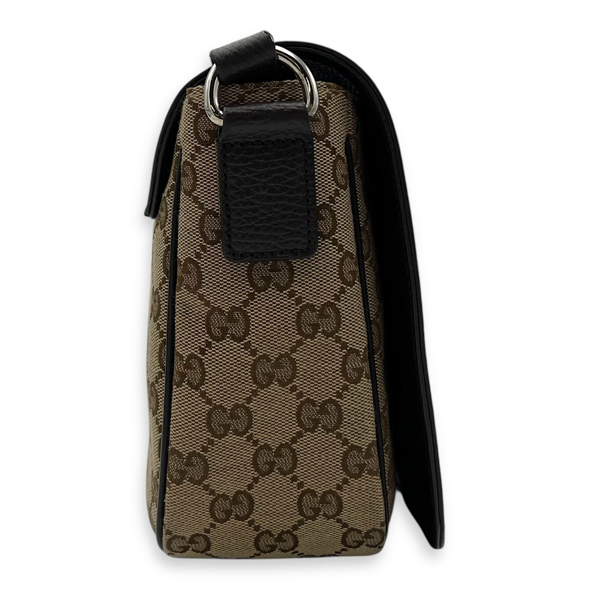 Gucci GG Supreme Small Brown Messenger in Canvas, Silver hardware_3