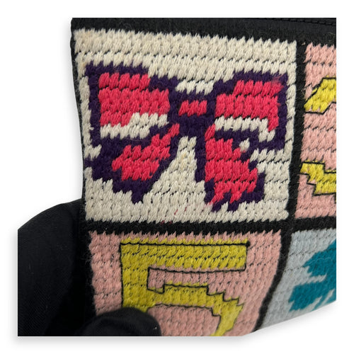 Chanel Patchwork Clutch Multi-colour in Knit, Gold hardware_9