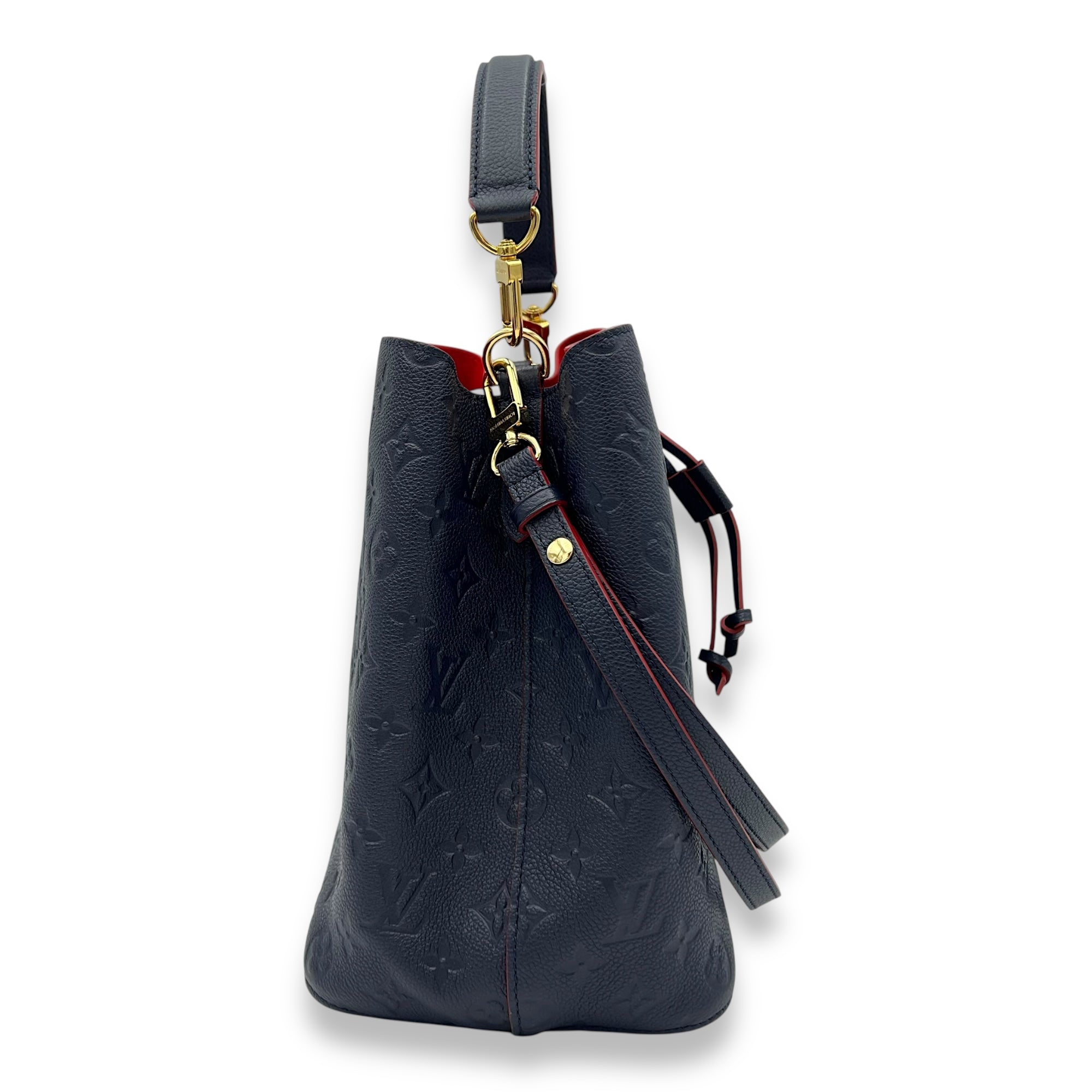 Louis Vuitton NeoNoe MM Blue Bucket Bag in Empreinte Leather, Gold hardware_3