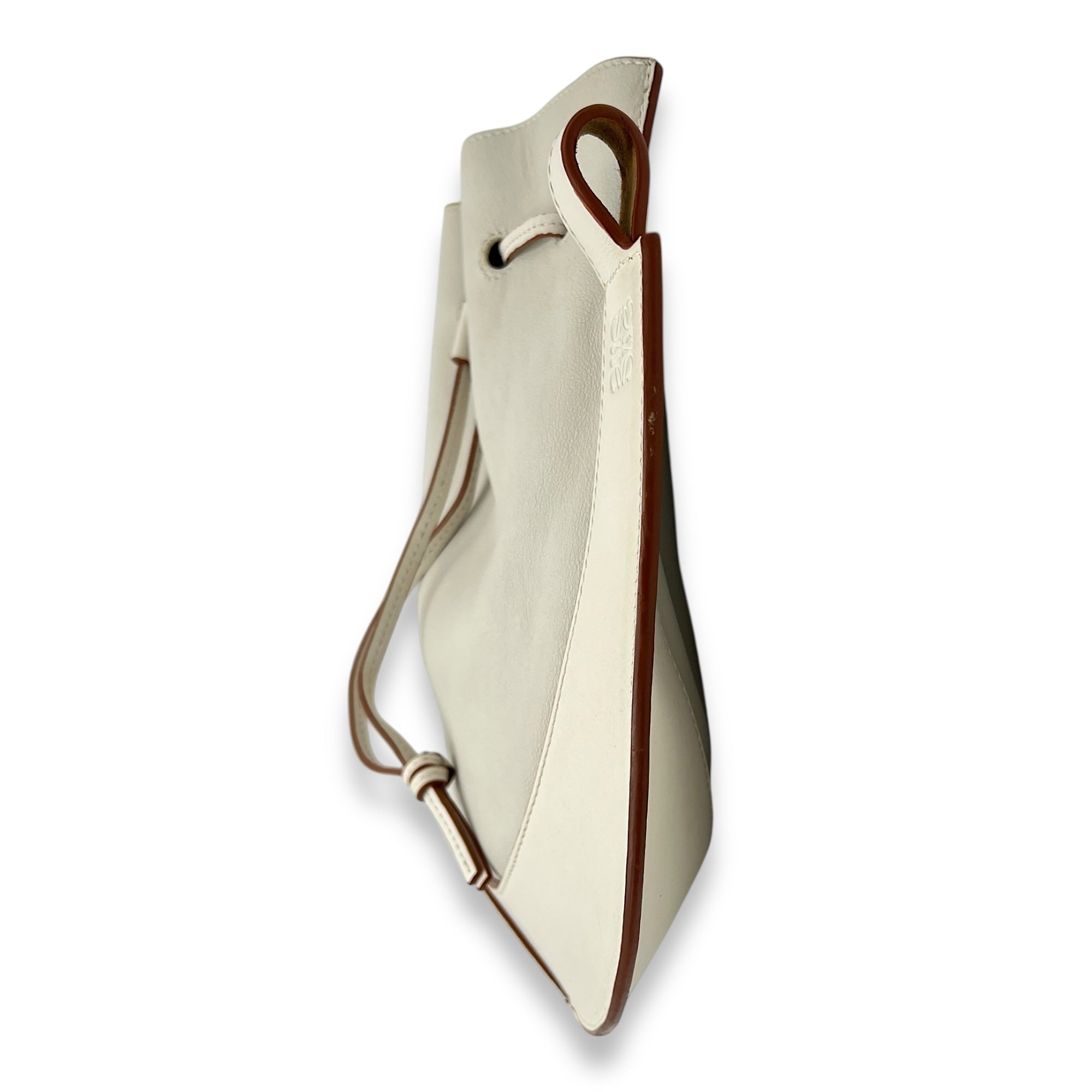 Loewe Horseshoe Crossbody Bag White in Calfskin, Gold hardware_3