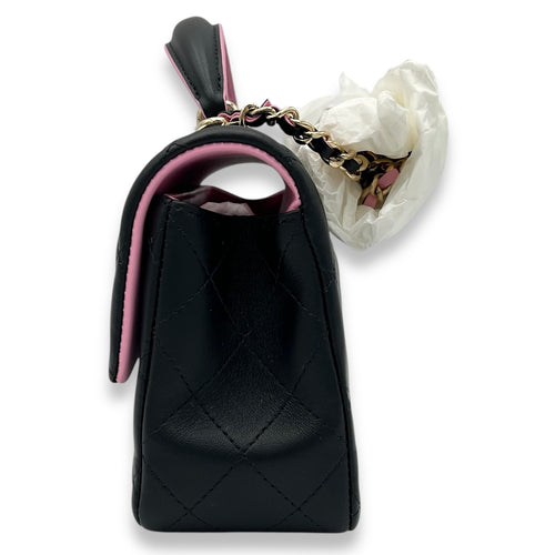 Chanel Rectangle Top Handle Bag Black in Lambskin, Gold hardware_3