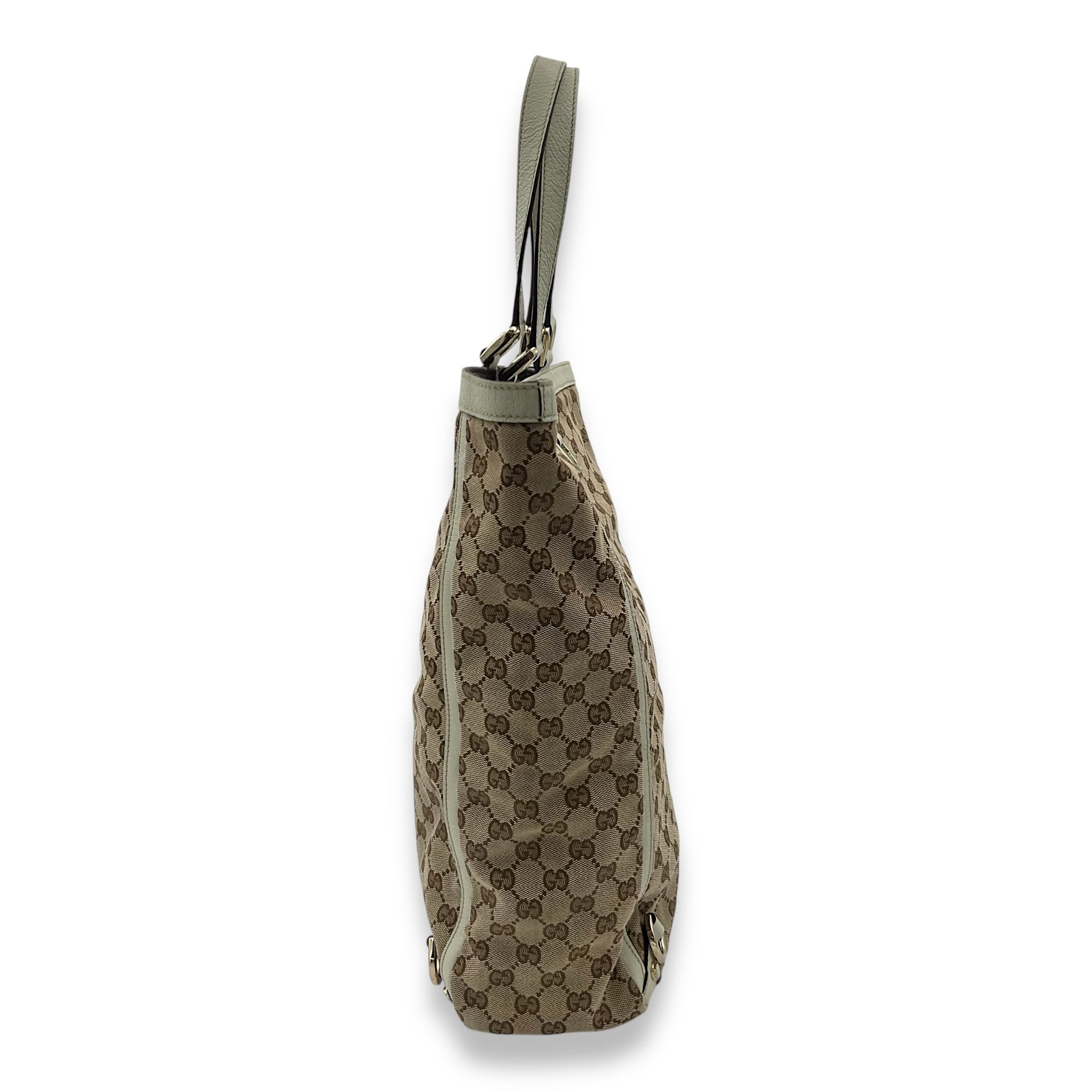 Gucci GG Tote Bag Brown in Canvas, Gold hardware_3