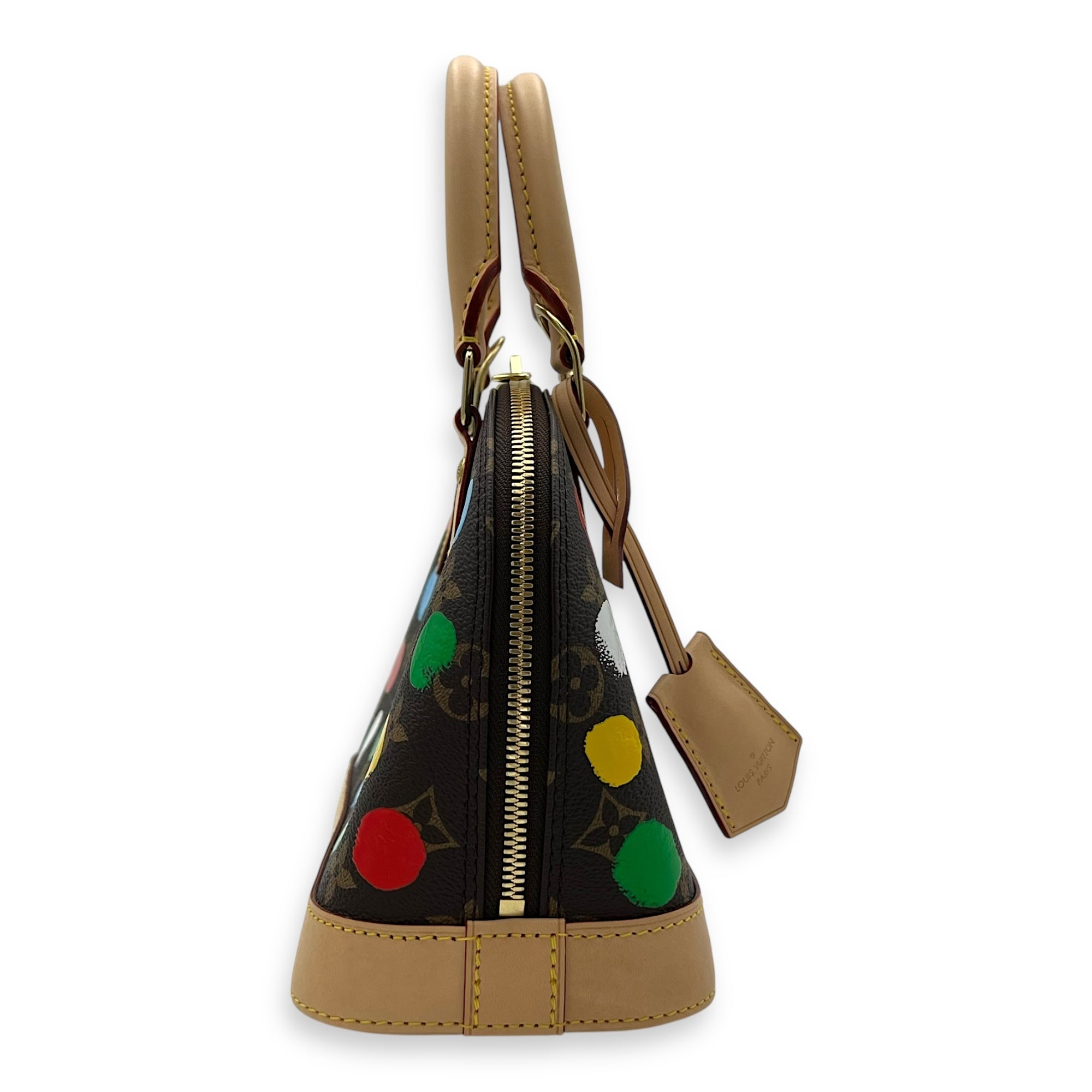 Louis Vuitton Alma BB Brown Top Handle Bag in Monogram Coated Canvas, Gold hardware_3