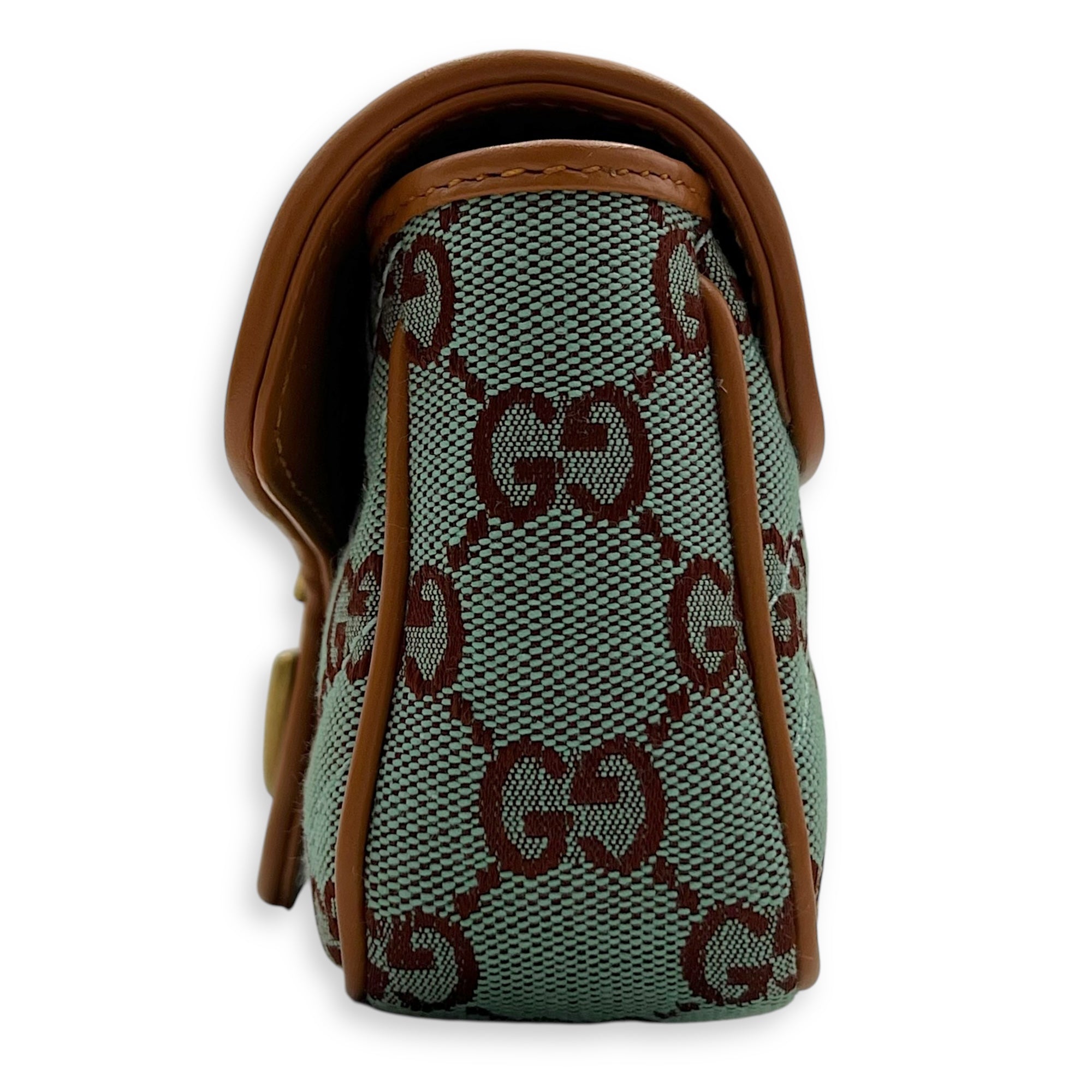 Gucci GG Marmont Crossbody Bag Super Mini Blue in Denim, Gold hardware_3