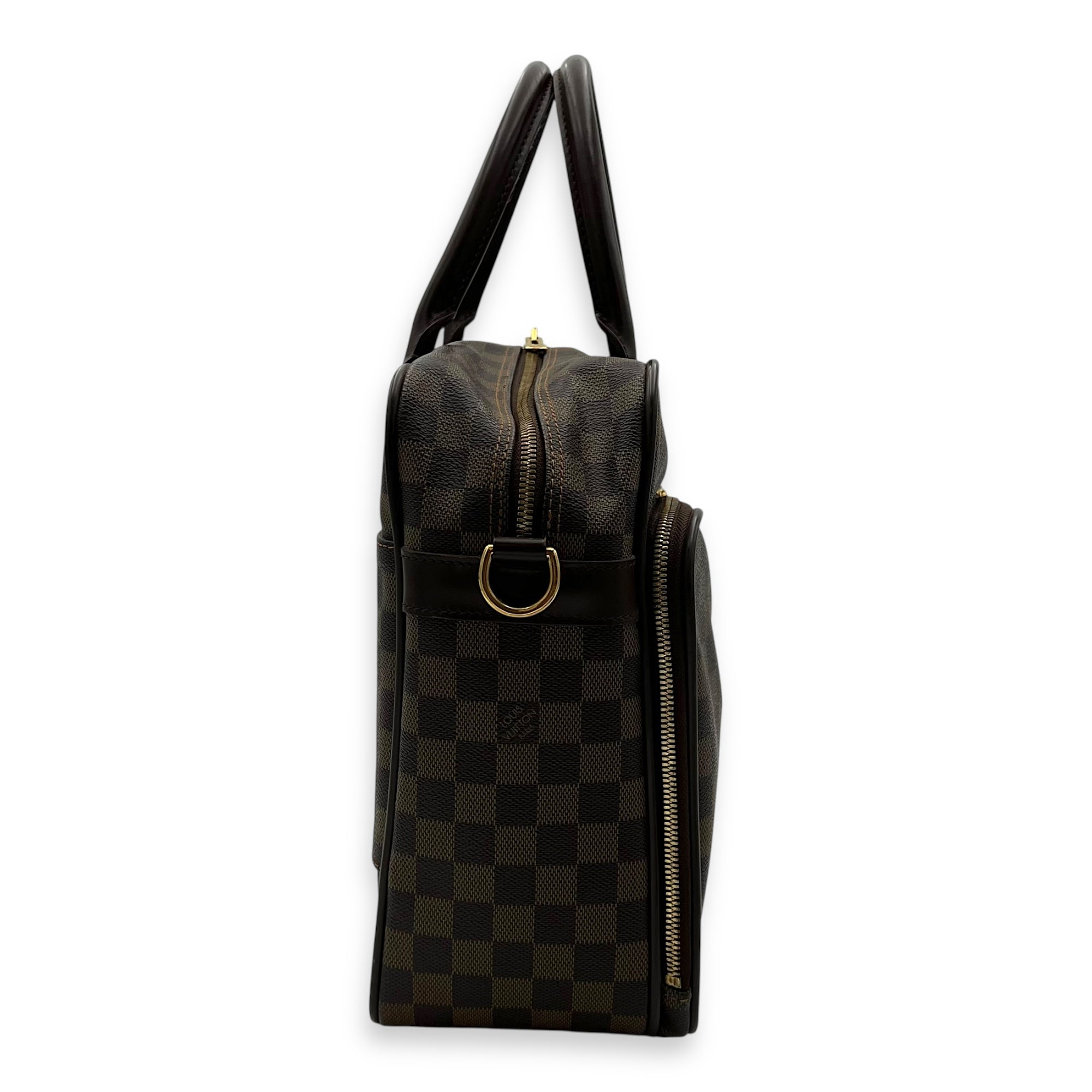 Louis Vuitton ICare Top Handle Bag Brown in Coated Canvas, Gold hardware_3
