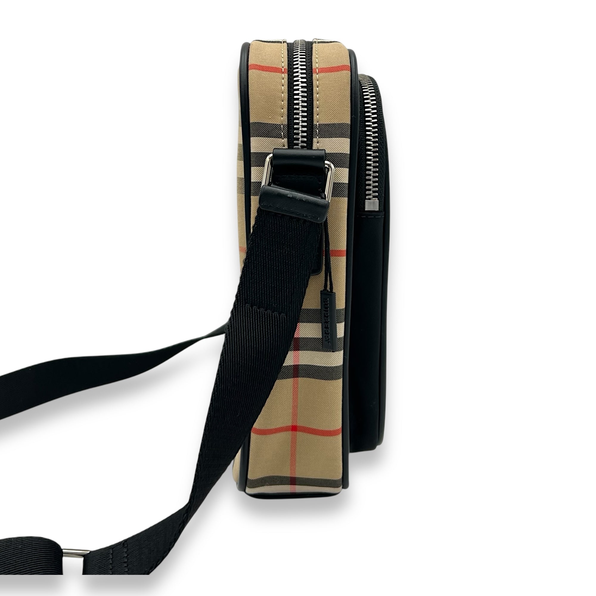 Burberry Vintage Check Shoulder Bag Brown in Canvas, Silver hardware_3