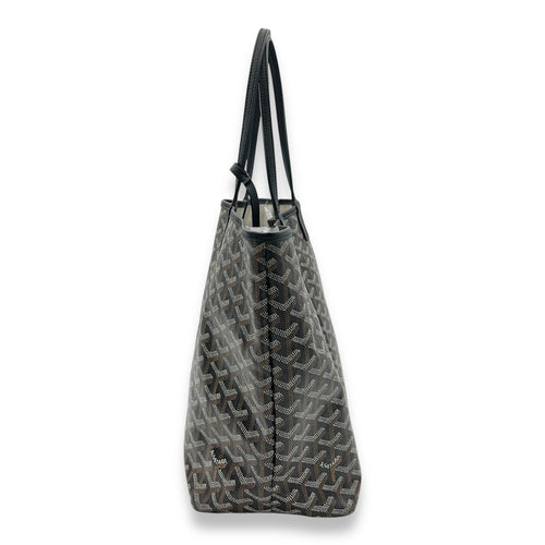 Goyard Saint Louis Tote Bag PM Black in Coated Canvas, Silver hardware_3