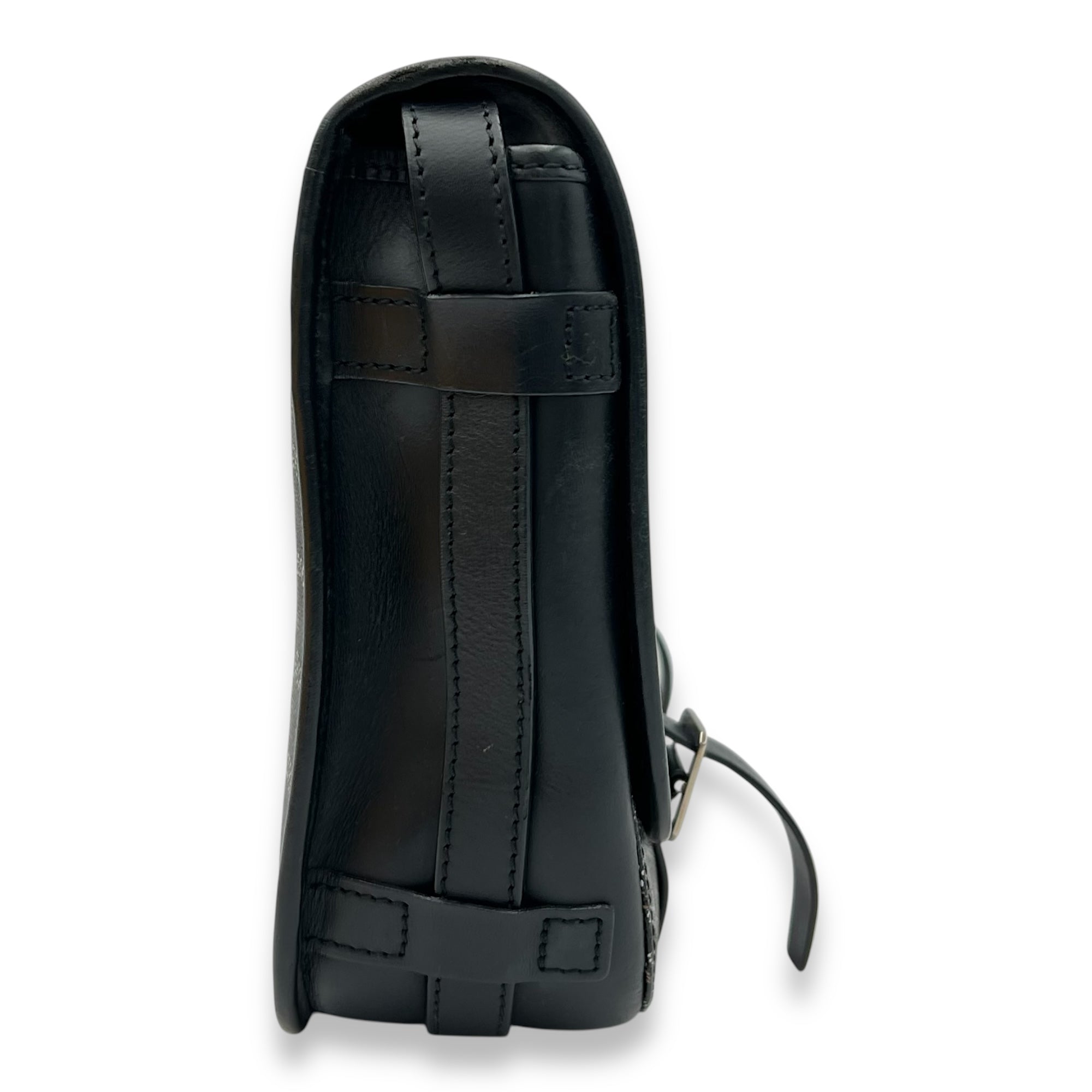 Goyard Belvedere Messenger MM Black in Coated Canvas, Silver hardware_3