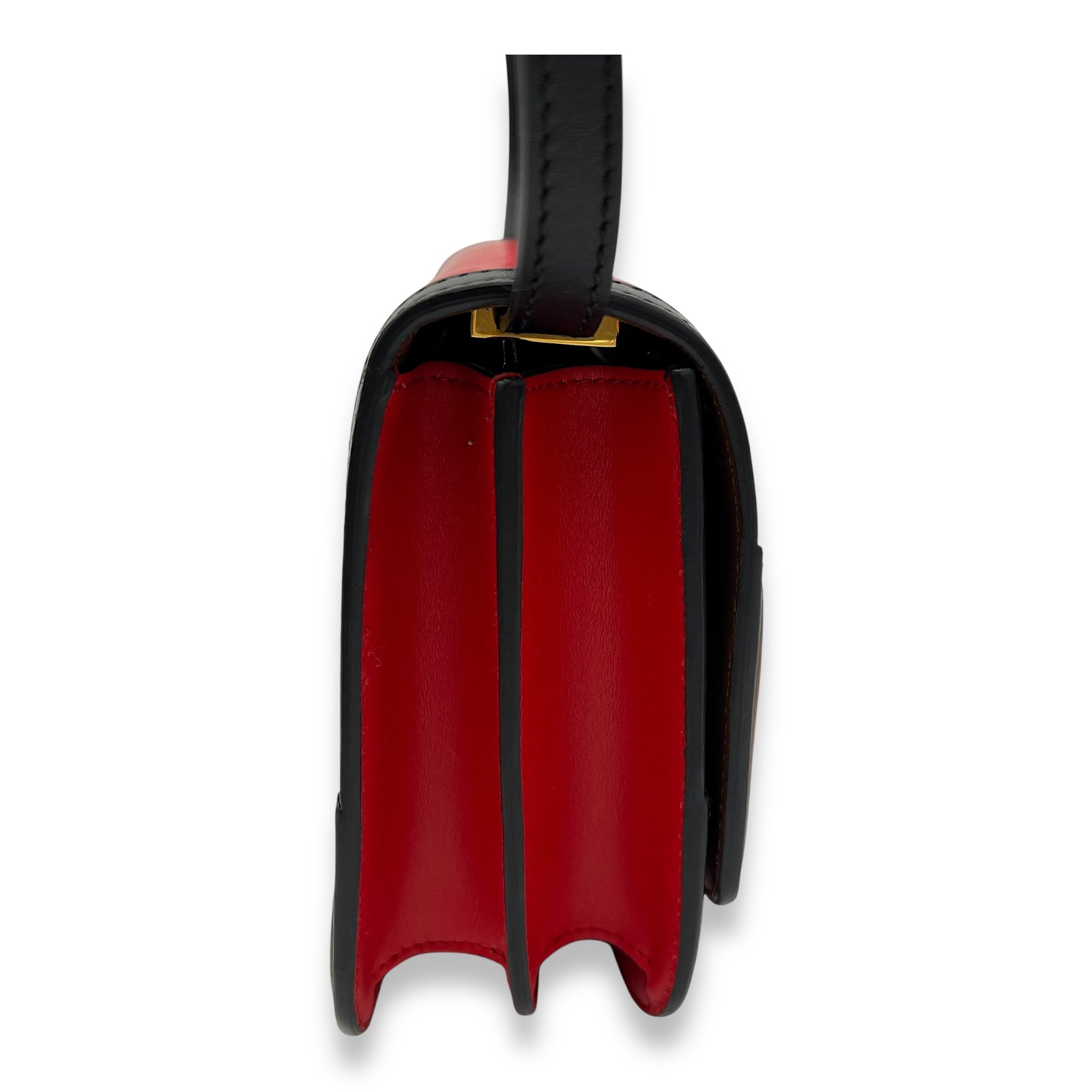 Burberry  TB Red Crossbody Bag in Calfskin, Gold hardware_5