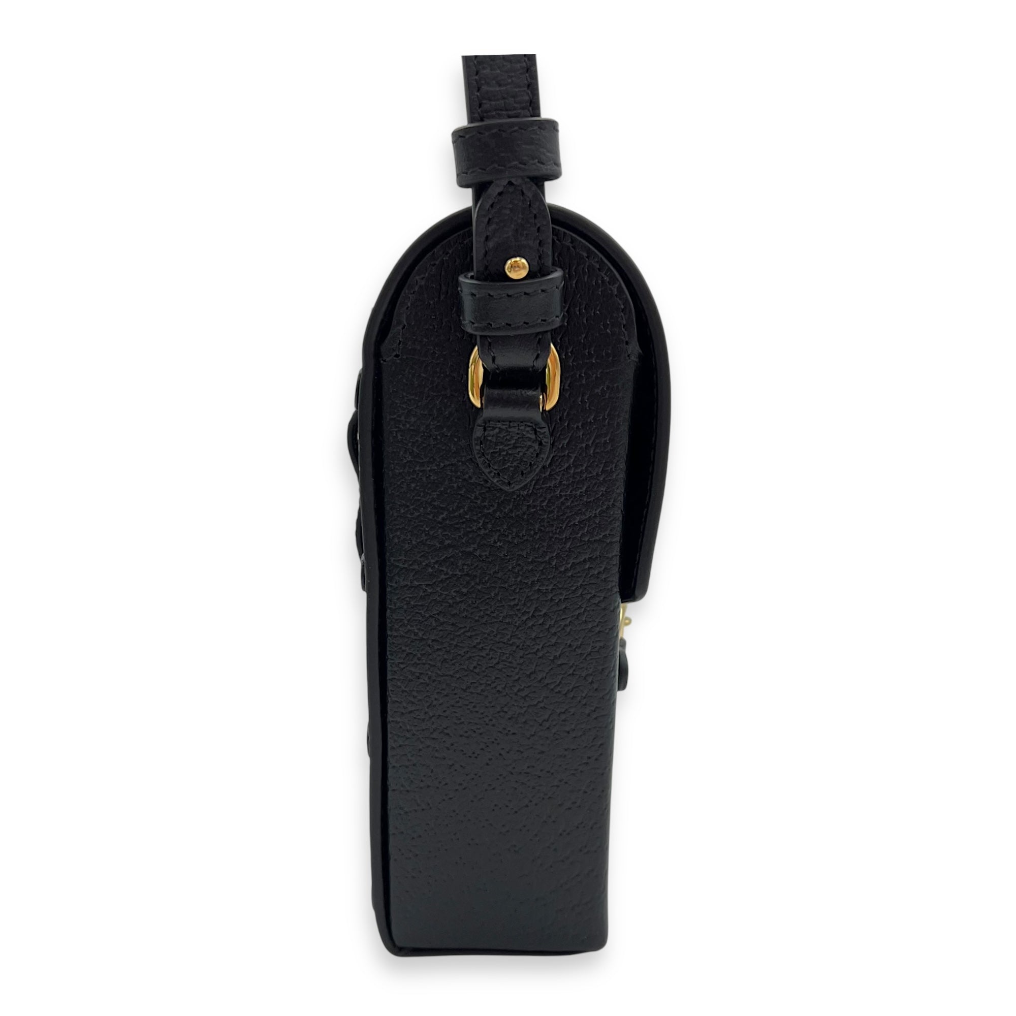 Gucci Horsebit 1955 Black Crossbody Bag in Calfskin, Gold hardware_3