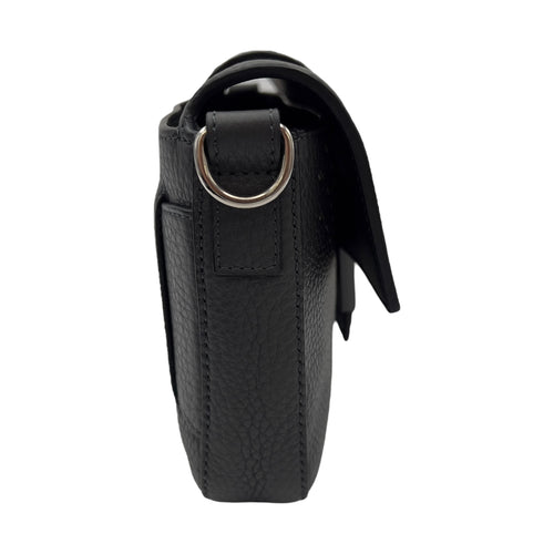 Fendi Baguette Crossbody Bag Small Grey in Calfskin, Silver hardware_3