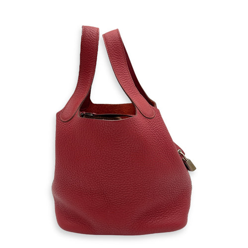 Hermès Picotin 18 Rouge Garance Top Handle Bag in Clemence, Palladium hardware_3