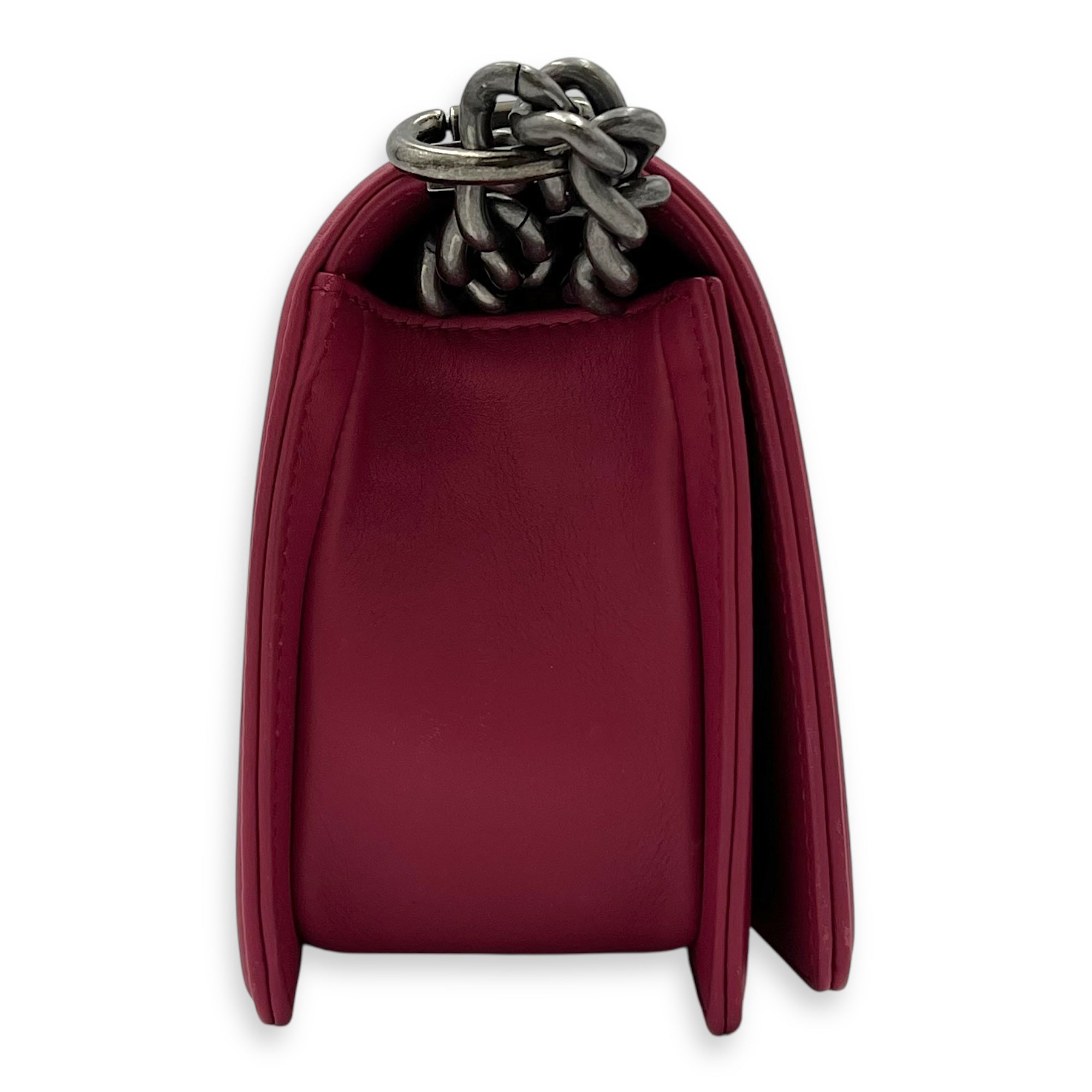 Chanel Boy Shoulder Bag Pink in Calfskin, Ruthenium hardware_3