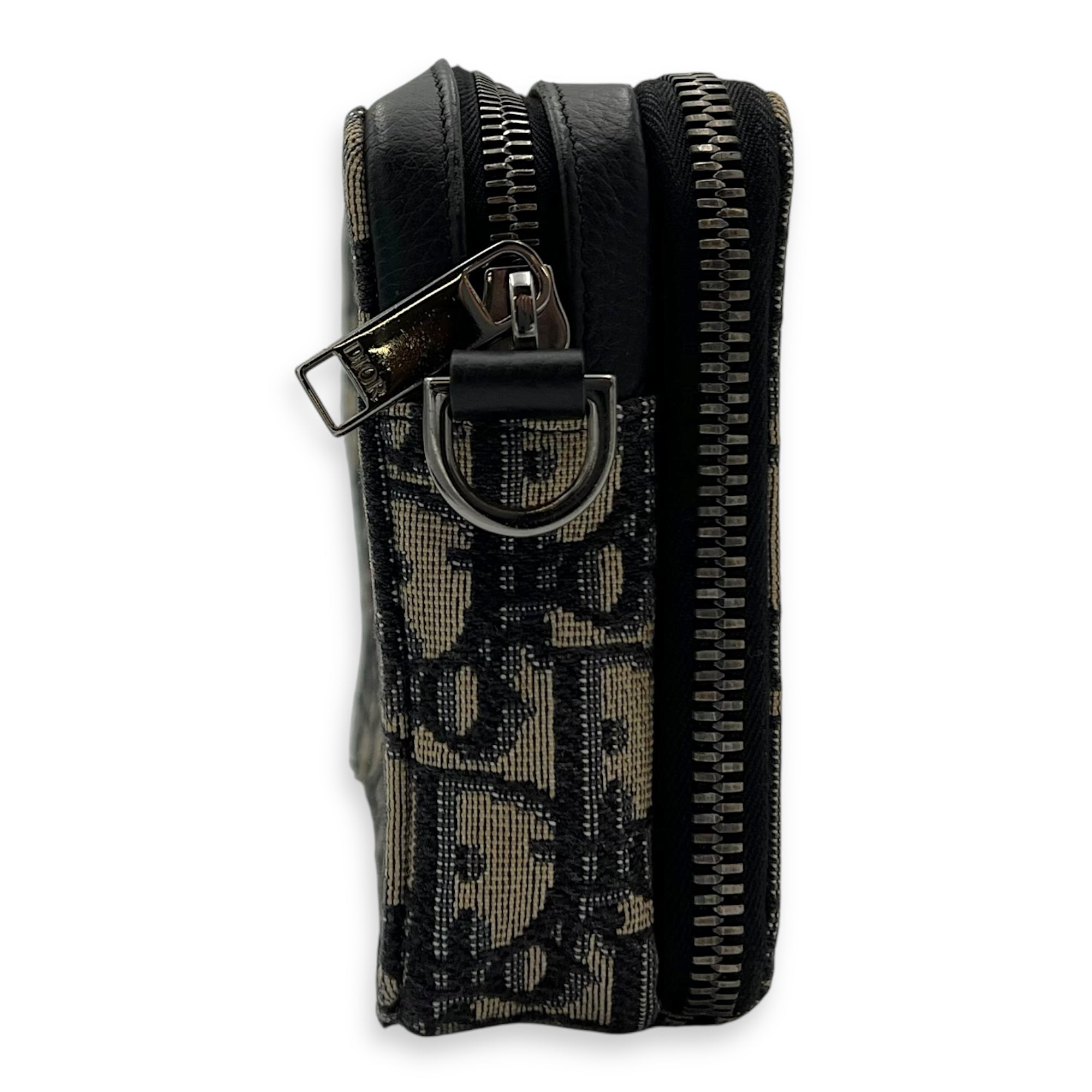 Christian Dior Oblique Mini Blue Camera Bag in Jacquard, Silver hardware_3