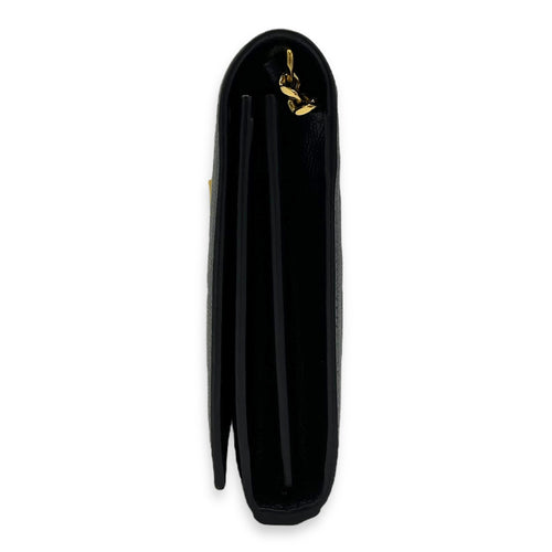 Saint Laurent Star Monogram Black Wallet On Chain in Calfskin, Gold hardware_3