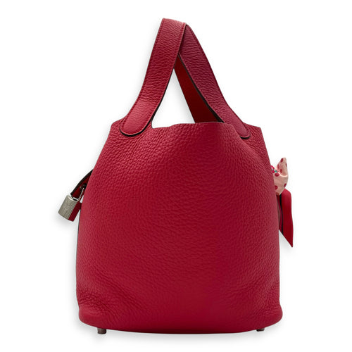 Hermès Picotin Mexican rose/ rouge de coeur in Clemence, Palladium hardware_3