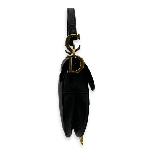 Christian Dior Saddle Mini Black Top Handle Bag in Calfskin, Gold hardware_3