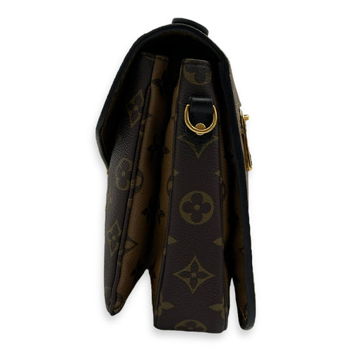 Louis Vuitton Metis Brown Top Handle Bag in Reverse Monogram Coated Canvas, Gold hardware_3