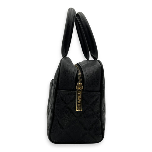 Chanel Vintage Top Handle Bag Black in Caviar Leather, Gold hardware_3